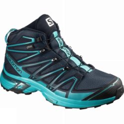 Salomon Womens X-Chase GTX Mid Boot Slateblue/Deep Blue/Teal Blue F